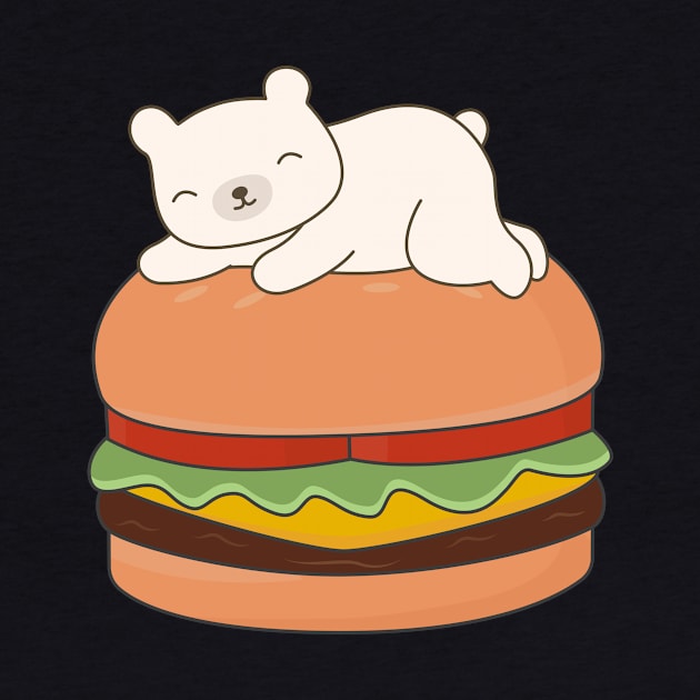 Kawaii Polar Bear Burger T-Shirt by happinessinatee
